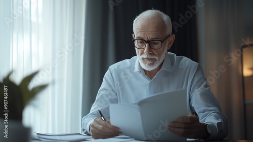 A documentary-style image of a retiree reviewing their investment portfolio, highlighting government bonds as a key component for preserving capital and ensuring steady income