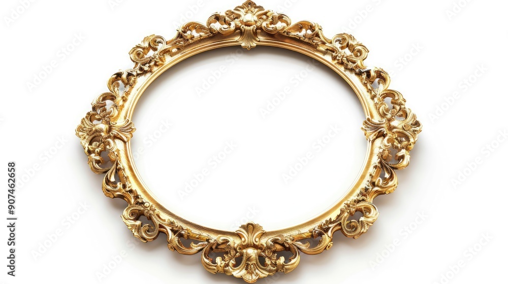 golden picture frame isolated on white background golden picture frame isolated on white background