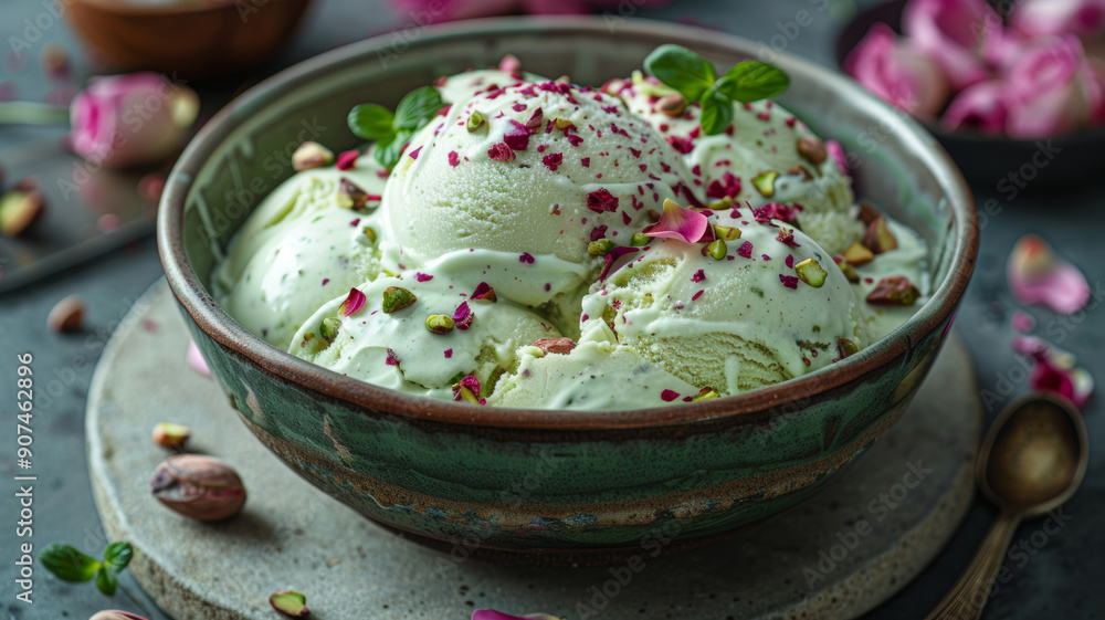 Delicious Pistachio Ice Cream Dessert Delicious Pistachio Ice Cream Dessert