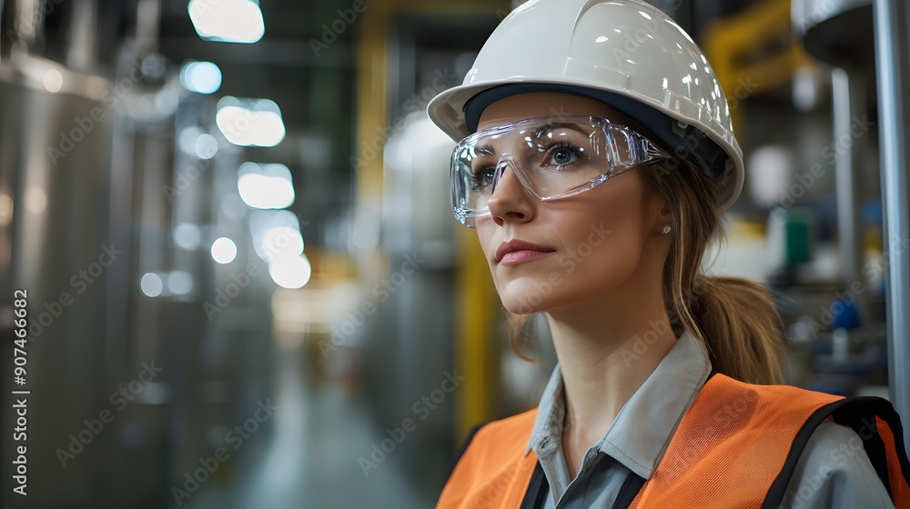 Portrait of a factory safety coordinator ensuring proper handling of hazardous materials Portrait of a factory safety coordinator ensuring proper handling of hazardous materials