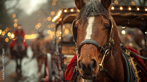 Horse Carriage in Winter Wonderland photo