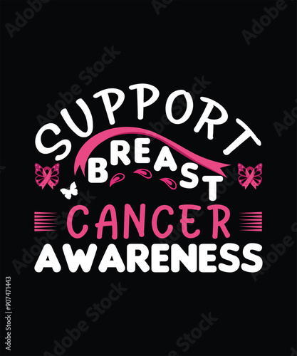Breast Cancer Awareness Vector T Shirt Design Pink Ribbon Vector Design