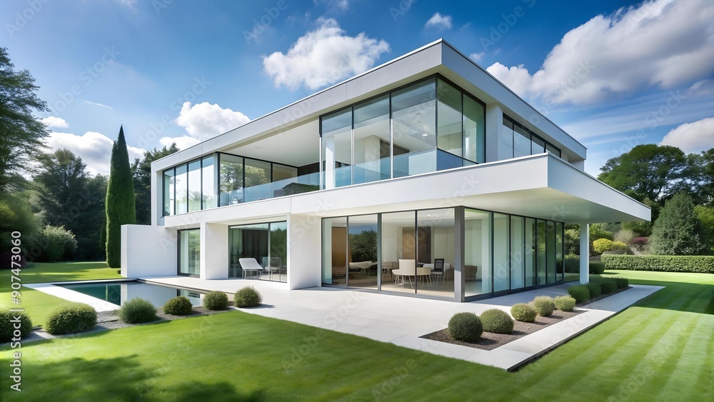 A Modernist Dream: A White Canvas Against the Expansive Sky AI generated A Modernist Dream: A White Canvas Against the Expansive Sky AI generated