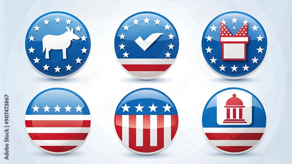 Presidential Election Day: A Symbol of Democracy - Vector Icon Set  AI Generated