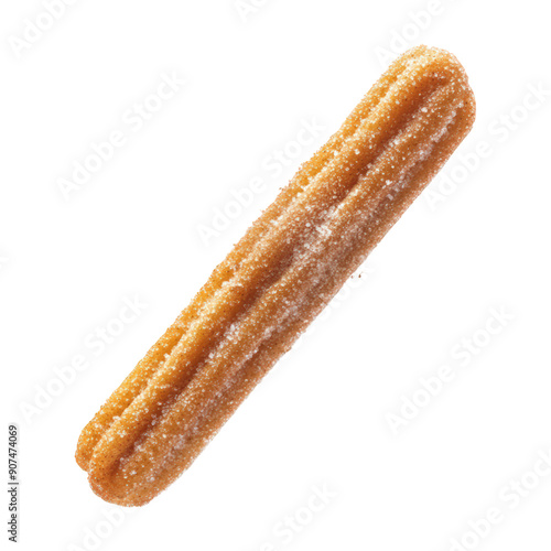 Churro With Floating Cinnamon And Sugar On Transparent Png Background For Mexican Dessert Advertisements . Generative ai