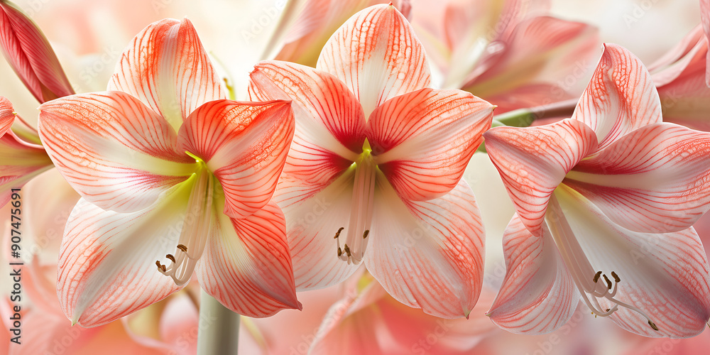 Fototapeta premium Amaryllis flower background with vibrant color