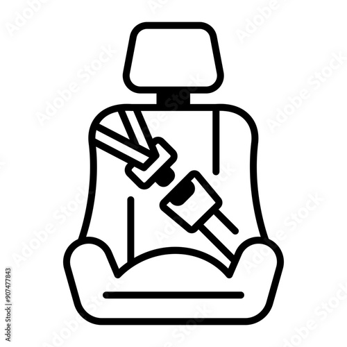 A line style seat belt icon 