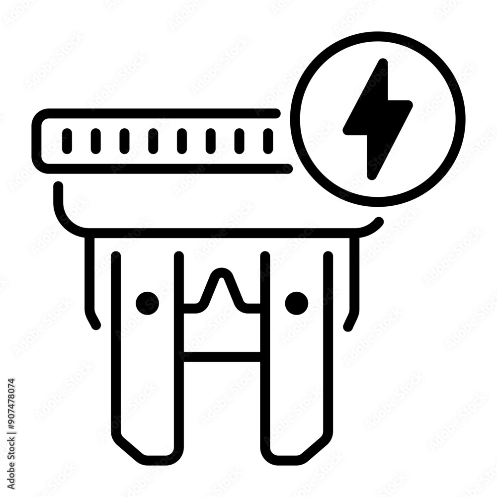 Linear style icon of car fuse Linear style icon of car fuse
