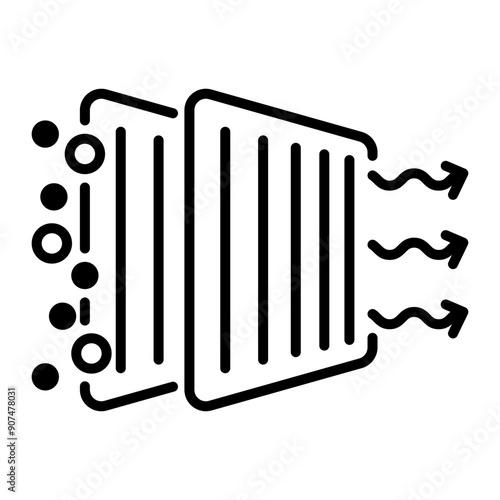 Air filter icon designed in outline style 