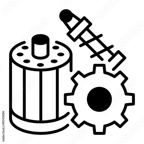 Outline style icon of spare parts 