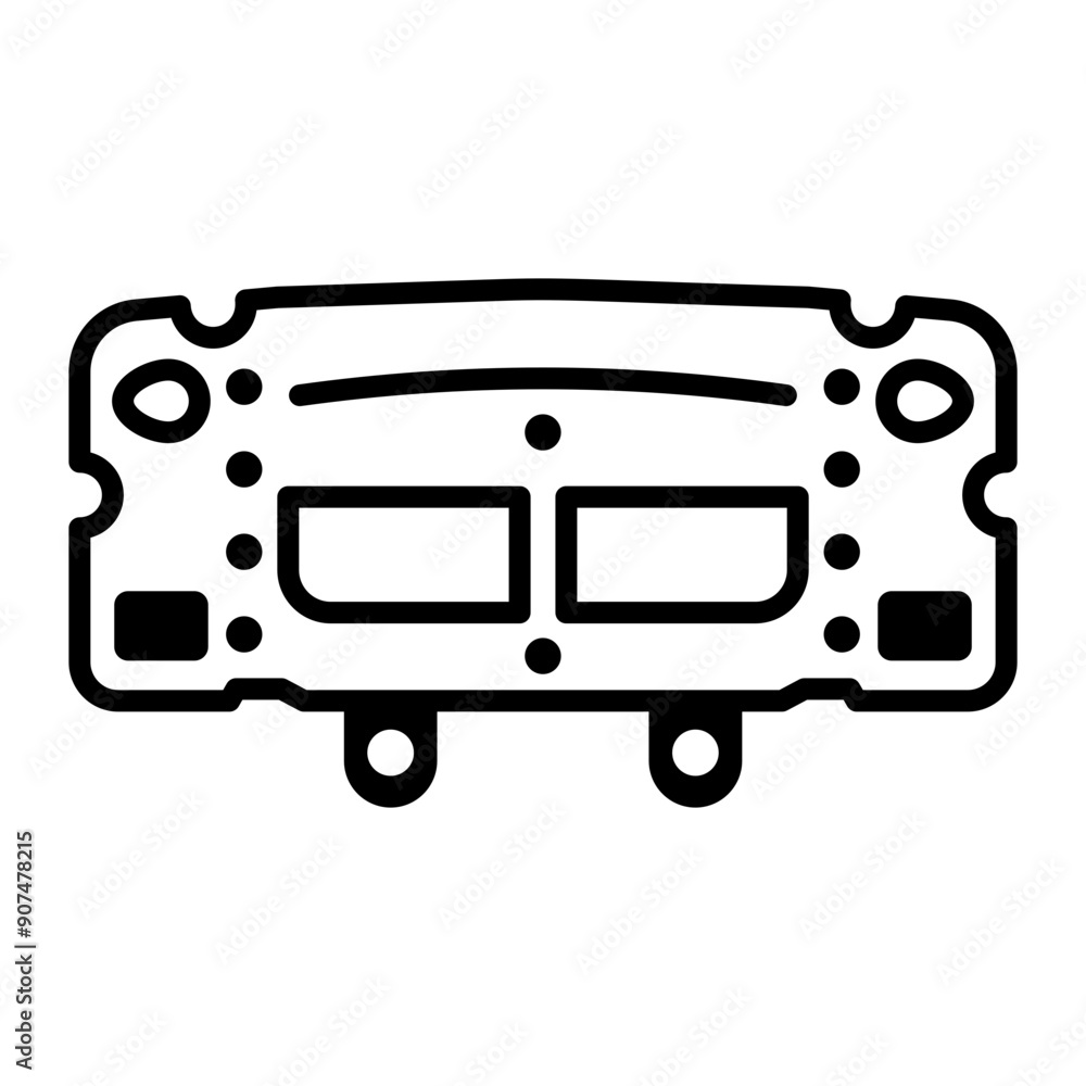 An outline style icon of header panel An outline style icon of header panel