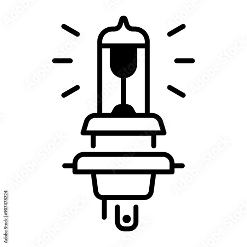 Headlight bulb icon designed in linear style 