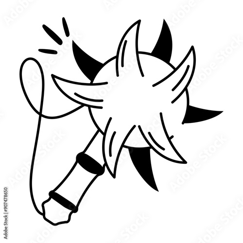 A sketchy icon of spiked mace 