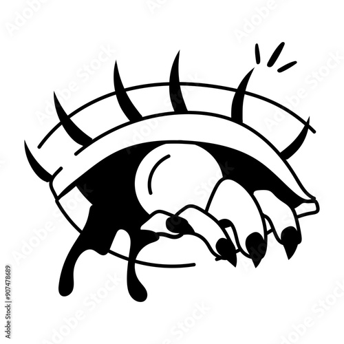 Scary eye icon in glyph style