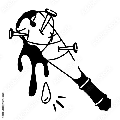 A bloody cudgel icon in glyph style 