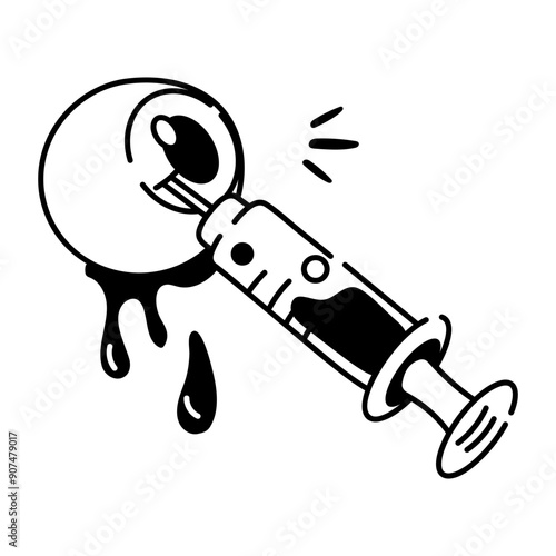 Horror eye icon in glyph style