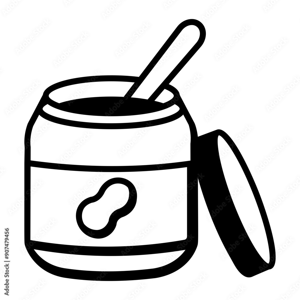 A sketchy style icon of peanut butter A sketchy style icon of peanut butter