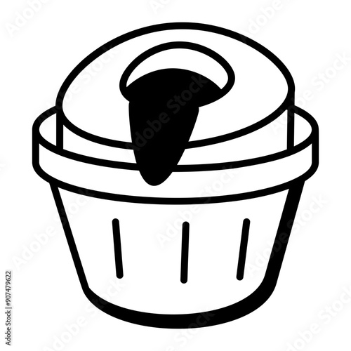 A hand drawn style icon of souffle 