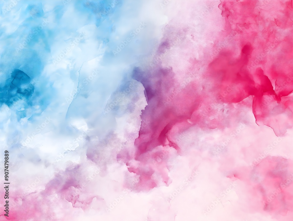 Fototapeta premium Blue and Pink Watercolor Cloud Abstract