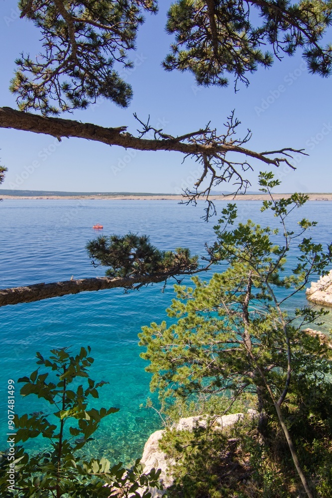 Beautiful seaside at Crikvenica, a popular holiday destination, in summer Beautiful seaside at Crikvenica, a popular holiday destination, in summer