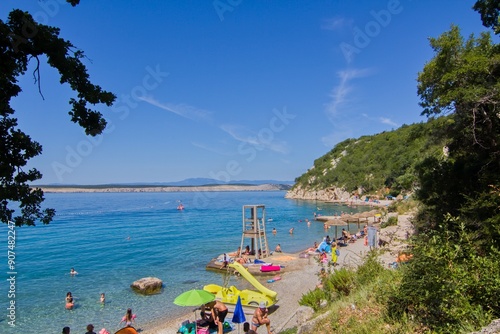 Beautiful seaside at Crikvenica, a popular holiday destination, in summer photo