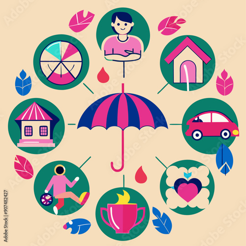 Various insurance policies and products designed to protect against financial losses resulting from specific risks graphics backgrounds