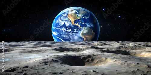 High-resolution image of Earth from the Moon, perfect for science education and space exploration projects