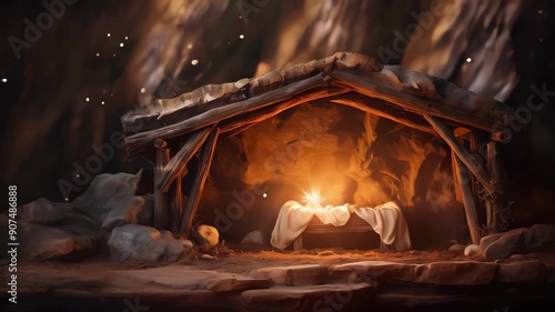 Empty manger with Comet Star