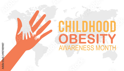 National Childhood Obesity Awareness Month is observed every year on September.Holiday concept background, placard, banner design template Vector illustration background design.