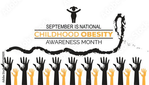 National Childhood Obesity Awareness Month is observed every year on September.Holiday concept background, placard, banner design template Vector illustration background design.