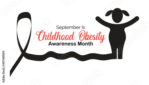 National Childhood Obesity Awareness Month is observed every year on September.Holiday concept background, placard, banner design template Vector illustration background design.