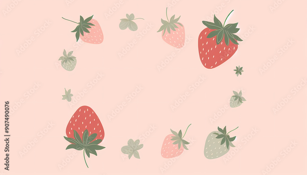 custom made wallpaper toronto digitalStrawberry Illustration on Pink Background