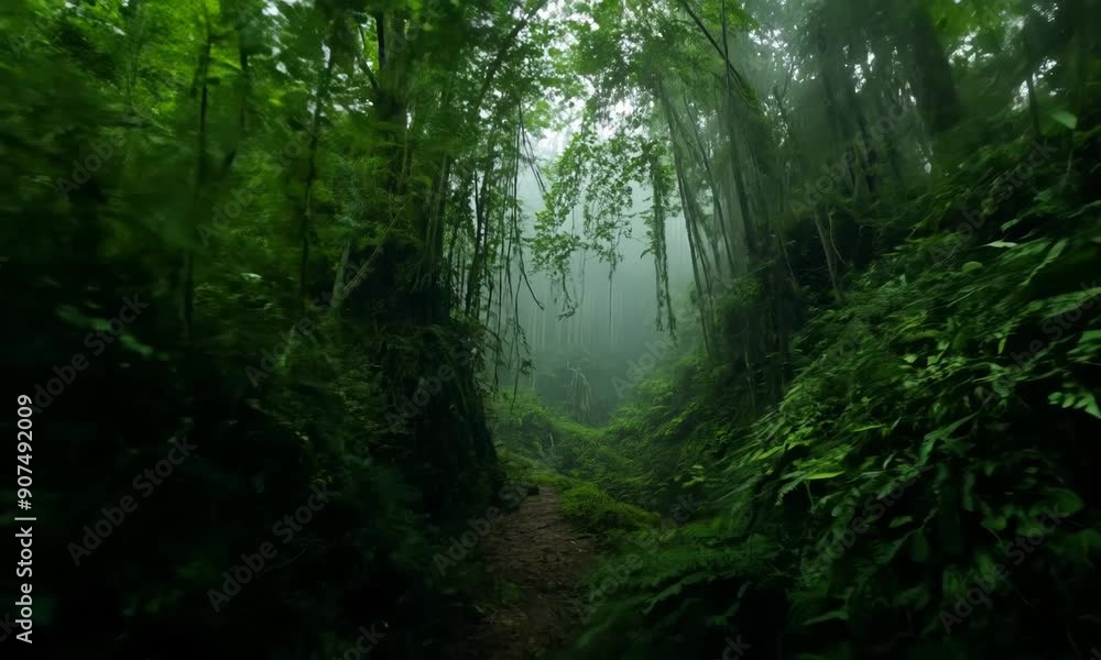 Mysterious Journey Through Lush Jungle