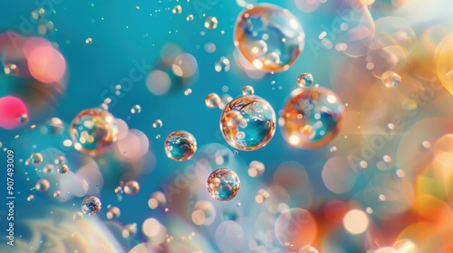 Wallpaper Mural A colorful image of many bubbles floating in the air Torontodigital.ca