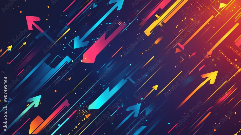 Dynamic Background with Arrows Pointing in Various Directions. Dynamic Background with Arrows Pointing in Various Directions.