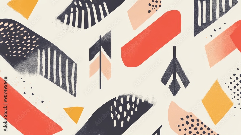 Modern Pattern with Stylish Minimalistic Arrows. Modern Pattern with Stylish Minimalistic Arrows.