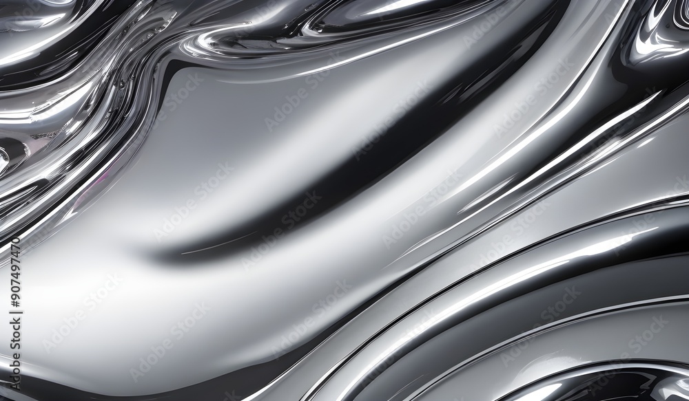 Holographic sleek silver metallic surface with smooth curves. high-resolution modern and elegant design for digital art and backgrounds Holographic sleek silver metallic surface with smooth curves. high-resolution modern and elegant design for digital art and backgrounds