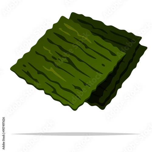 Nori dried seaweed sheets vector isolated illustration