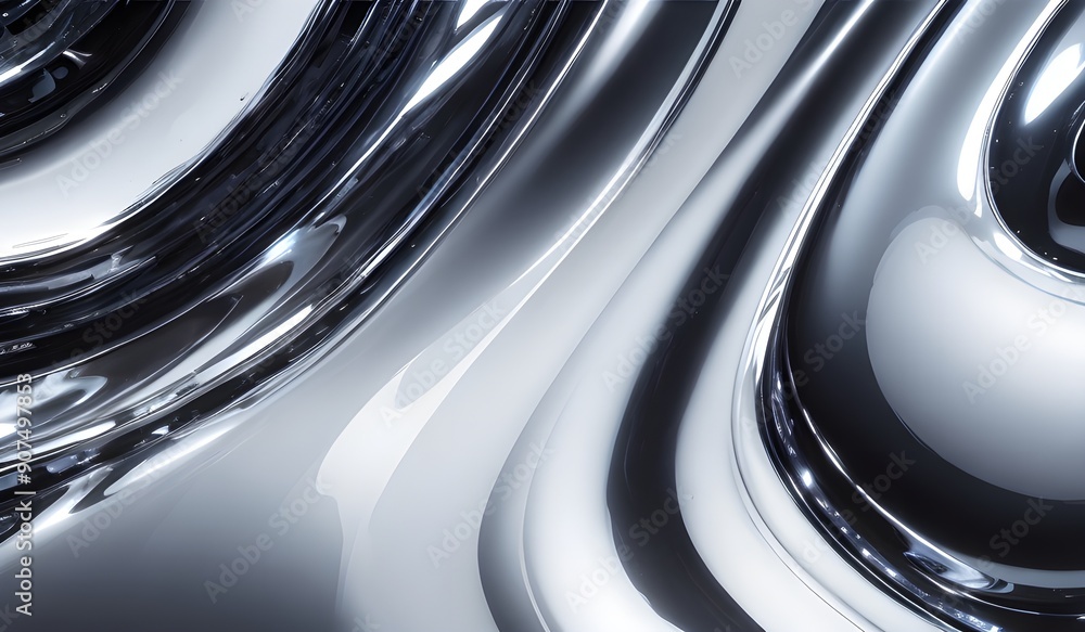 Holographic sleek silver metallic surface with smooth curves. high-resolution modern and elegant design for digital art and backgrounds Holographic sleek silver metallic surface with smooth curves. high-resolution modern and elegant design for digital art and backgrounds