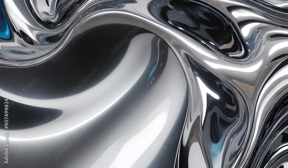 Holographic sleek silver metallic surface with smooth curves. high-resolution modern and elegant design for digital art and backgrounds Holographic sleek silver metallic surface with smooth curves. high-resolution modern and elegant design for digital art and backgrounds