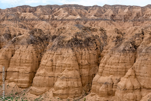 Wallpaper Mural Moon Canyon Almaty, Kazakhstan. Texture of yellow clay with geological layers of the earth's surface Torontodigital.ca