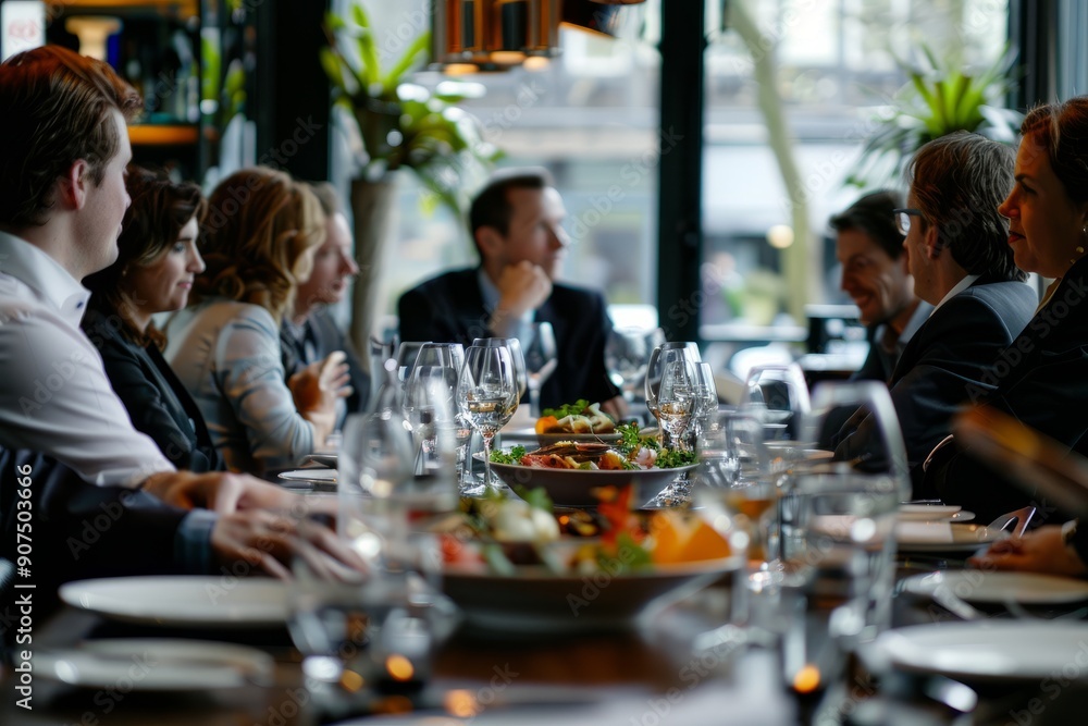 Business lunch meeting at a classy restaurant Business lunch meeting at a classy restaurant