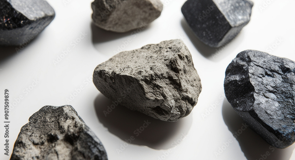 Natural Stone Arrangement on White Background Natural Stone Arrangement on White Background