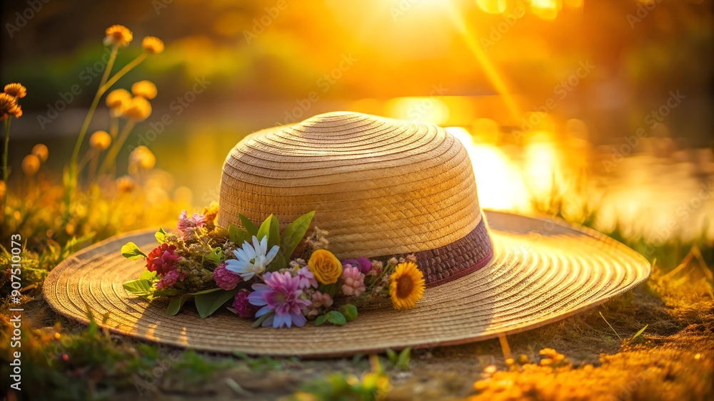 Sun-Kissed Hat: A Golden Embrace generative AI Sun-Kissed Hat: A Golden Embrace generative AI