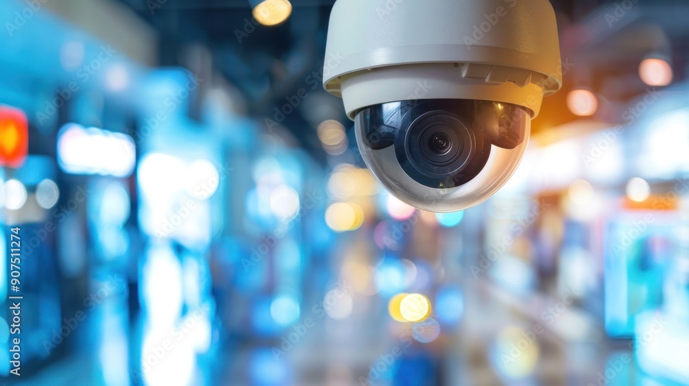 Security Camera in a Shopping Mall Security Camera in a Shopping Mall