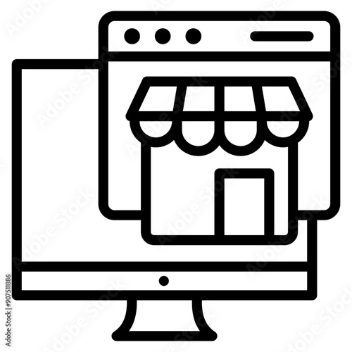 E-Commerce Icon Element For Design