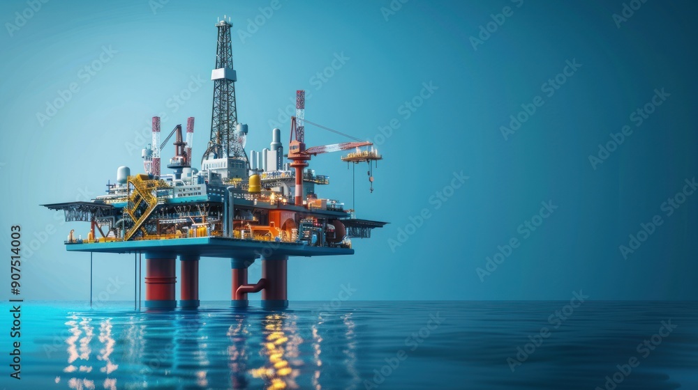 Offshore Oil Rig Platform in the Ocean Offshore Oil Rig Platform in the Ocean