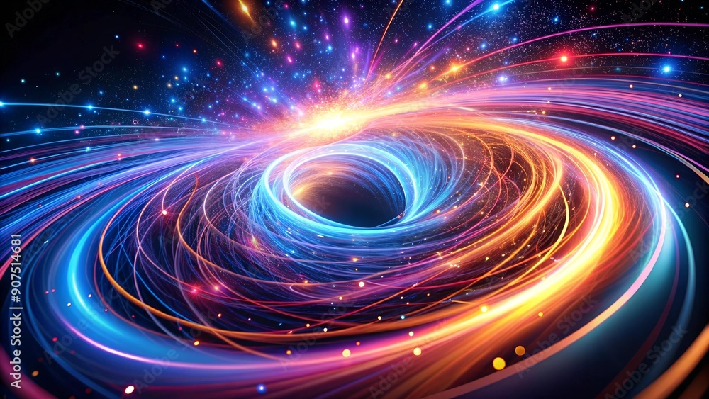 Ethereal Neon Trails Dancing in a Cosmic Vortex AI generated Ethereal Neon Trails Dancing in a Cosmic Vortex AI generated