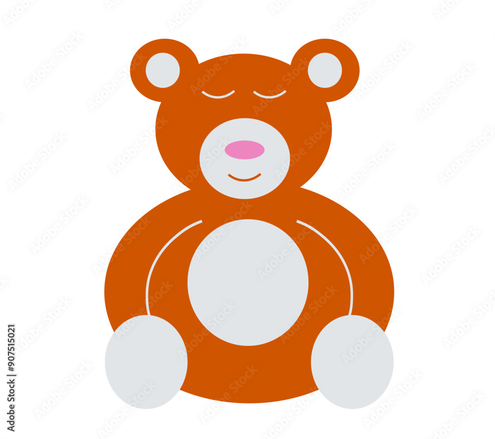 Obraz premium cute bear toy object flat design vector