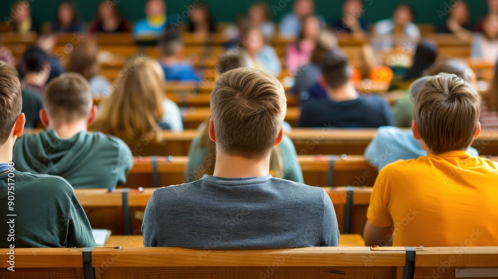 Obraz premium Students Attentively Listening in Lecture Hall